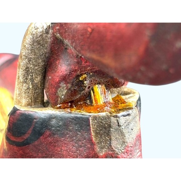 Hand-Carved Vintage Flying Elephant Figurine With Painted Wings & Trunk Detail - Picture 10 of 16